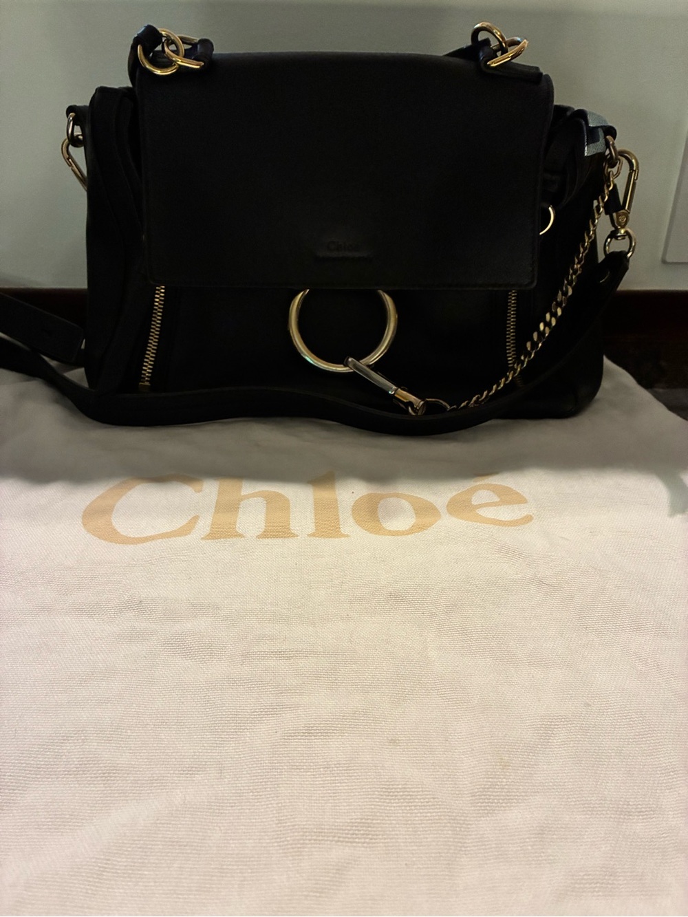 Chloe Faye day crossbody bag black leather